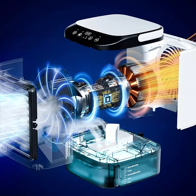 Portable Air Cooler | Humidifier Fan with Night Light – Quiet Mini Cooling for Home & Office TARHUS Air cooler