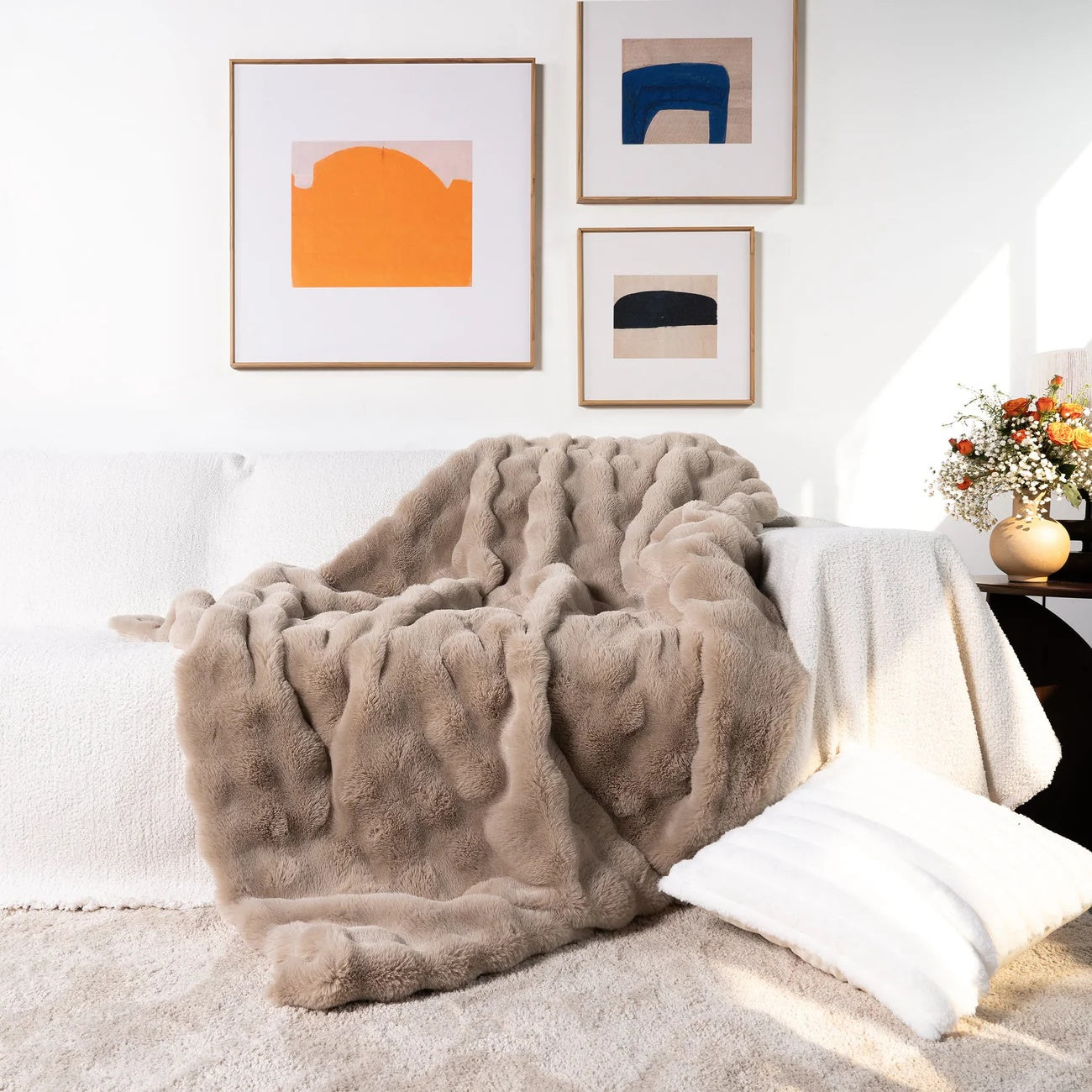 RABBIT FAUX-FUR BLANKET - TARHUS