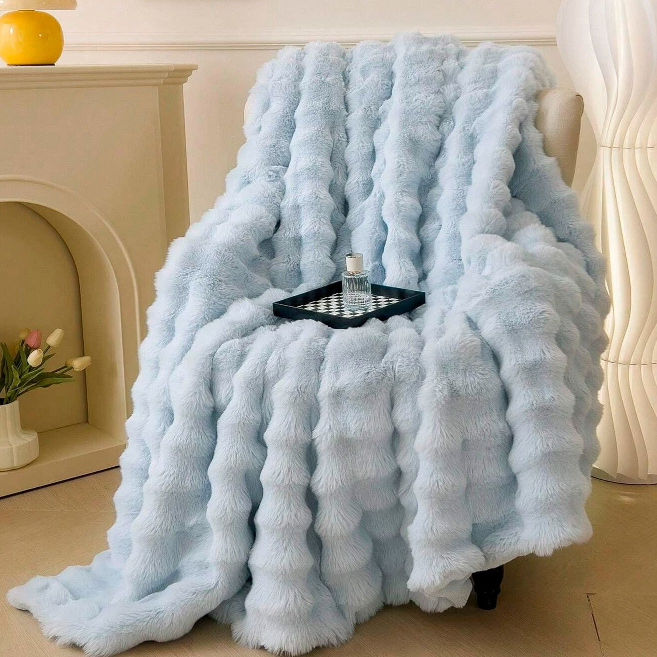 RABBIT FAUX-FUR BLANKET - TARHUS
