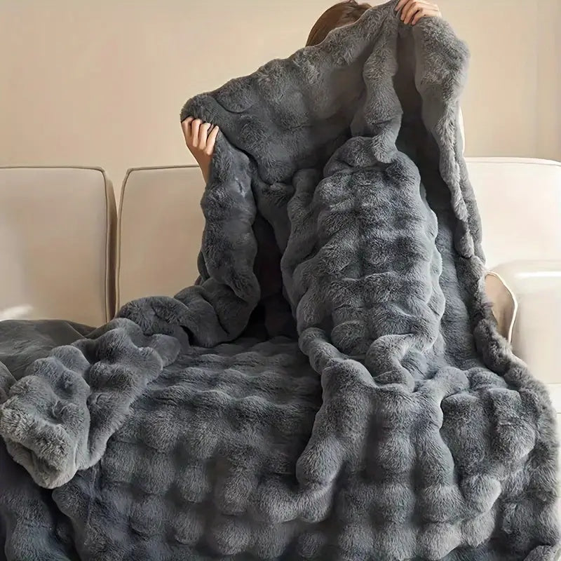 RABBIT FAUX-FUR BLANKET - TARHUS