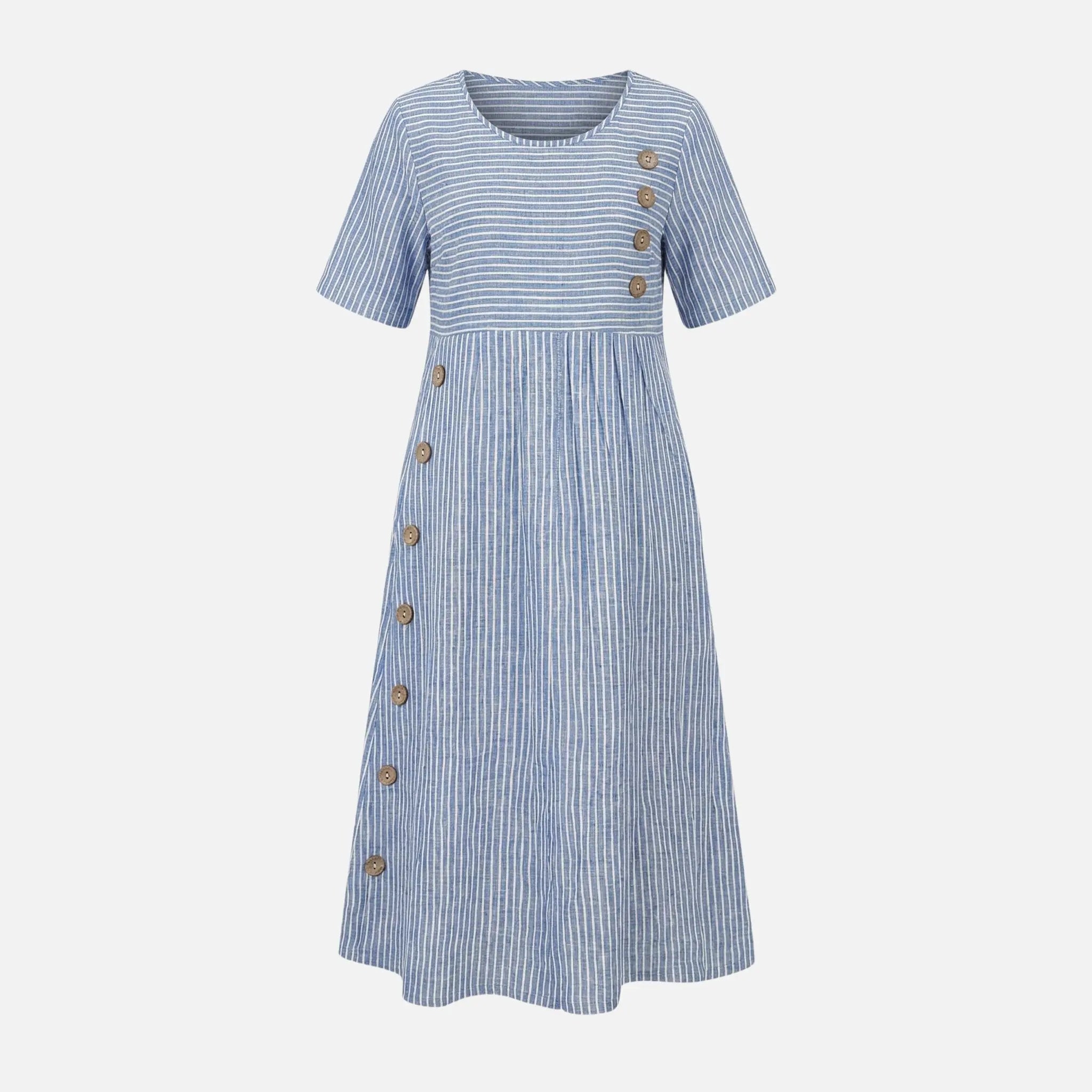 Linen Midi Dress with Button Detailing for Women TARHUS SS - Womens - Midi Dress