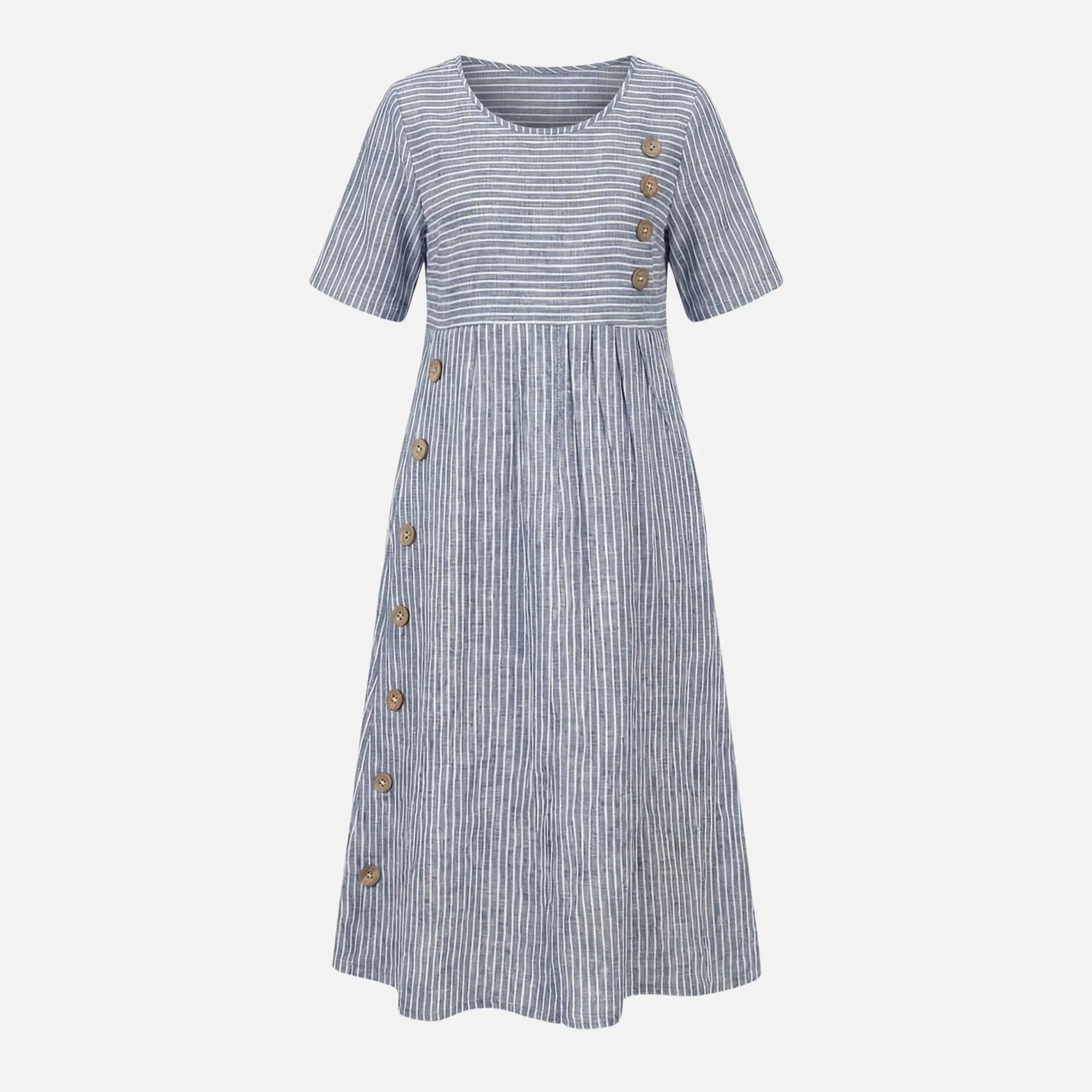 Linen Midi Dress with Button Detailing for Women TARHUS SS - Womens - Midi Dress