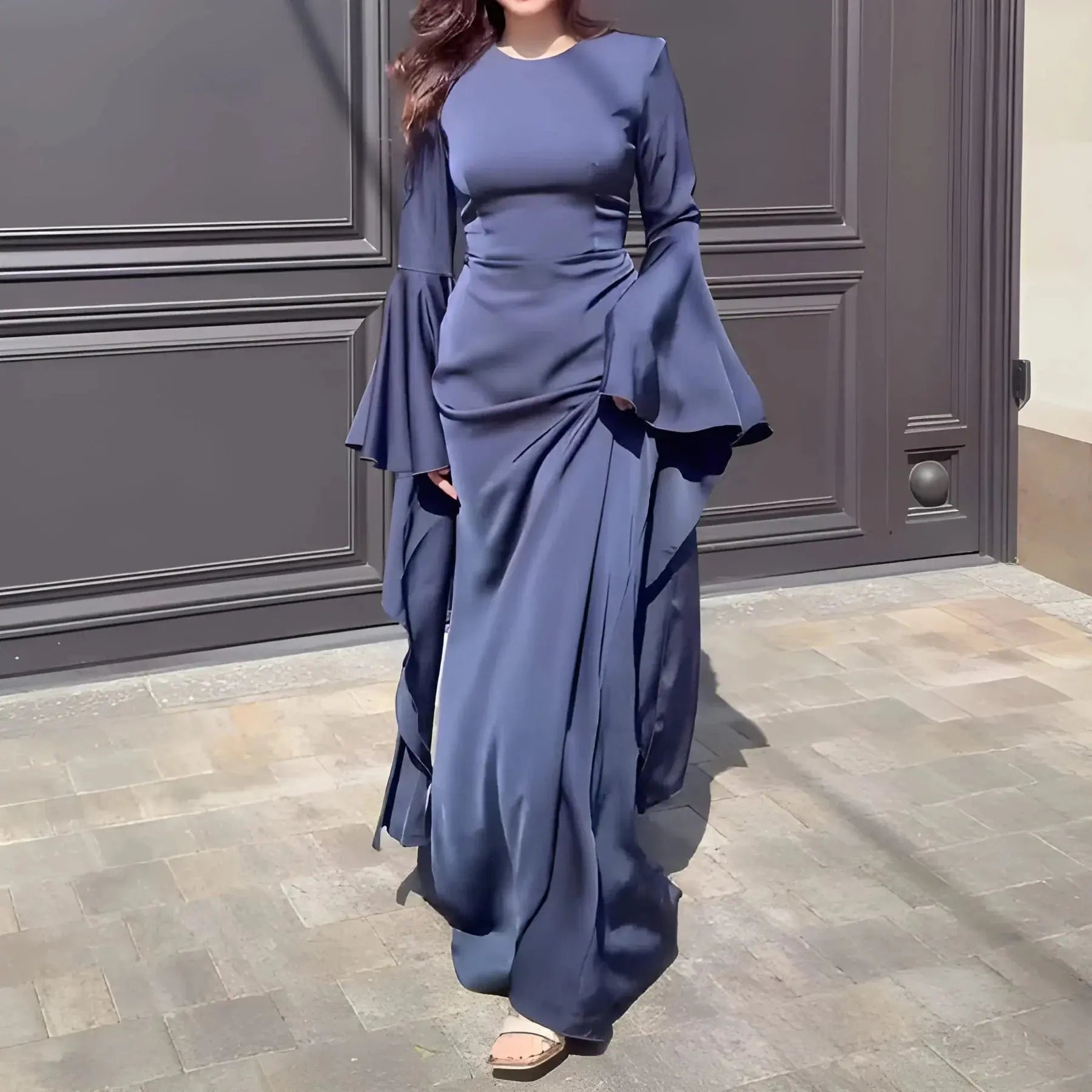 Long Sleeve Draped Maxi Dress for Women TARHUS AS - Womens - Dresses