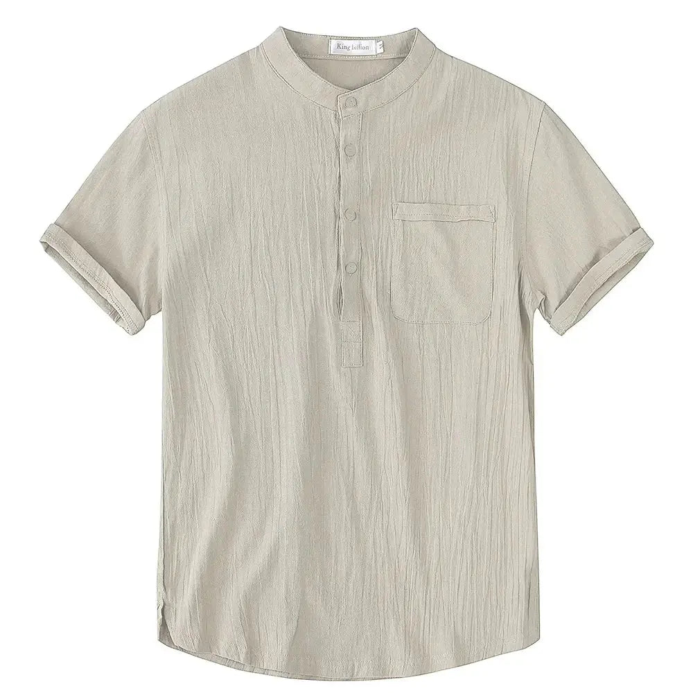 Archer | Men Linen Collar Short Sleeve Summer Shirt TARHUS Men Shirts