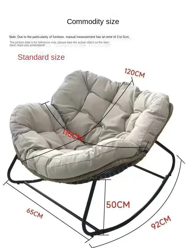 Human Bird Nest Rattan Rocking Chair - TARHUS