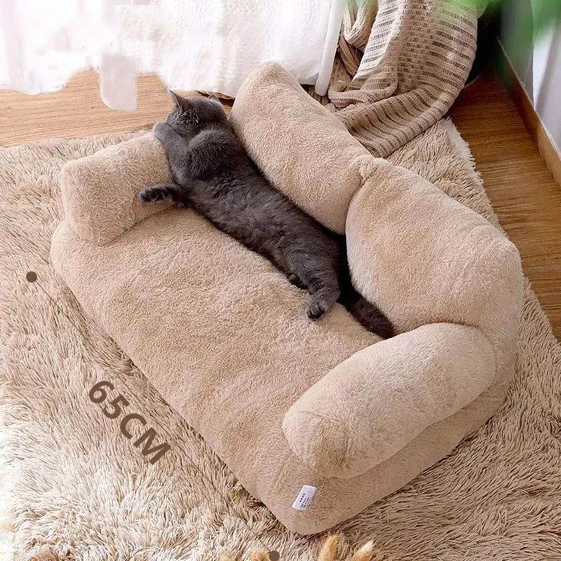 Luxury Cat Bed Sofa – Winter Warm Plush Pet Nest for Cats & Small Dogs - TARHUS