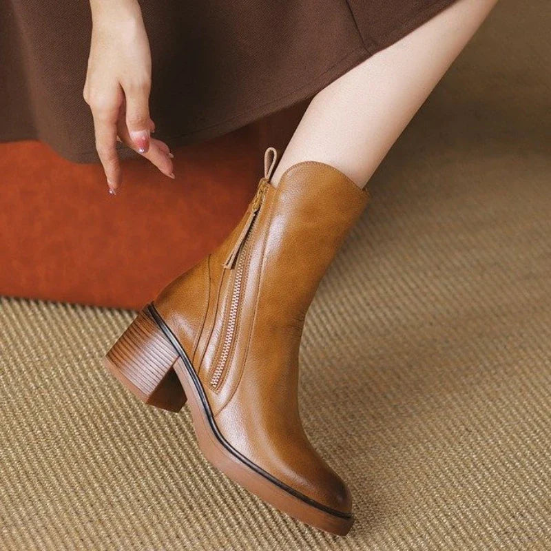 Selene | Ankle Boots – Leather High-Heel Boots with Cushioned Comfort TARHUS