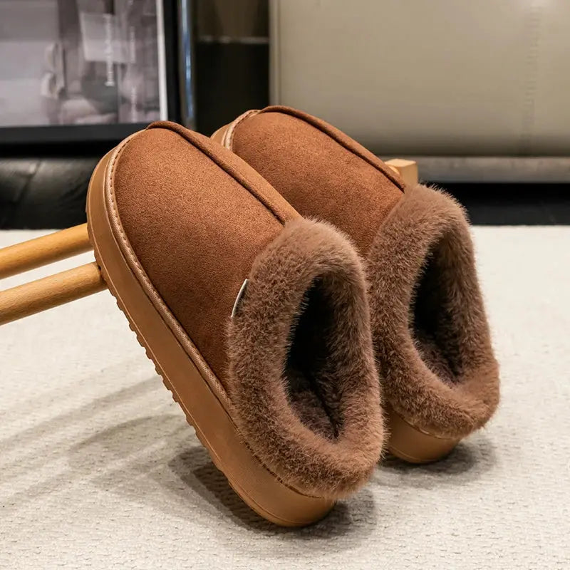 Fluffy Winter Slippers – Cozy Fur-Lined Indoor House Shoes with Anti-Slip Sole - TARHUS