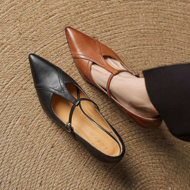 Lorena Genuine Leather Heels - TARHUS