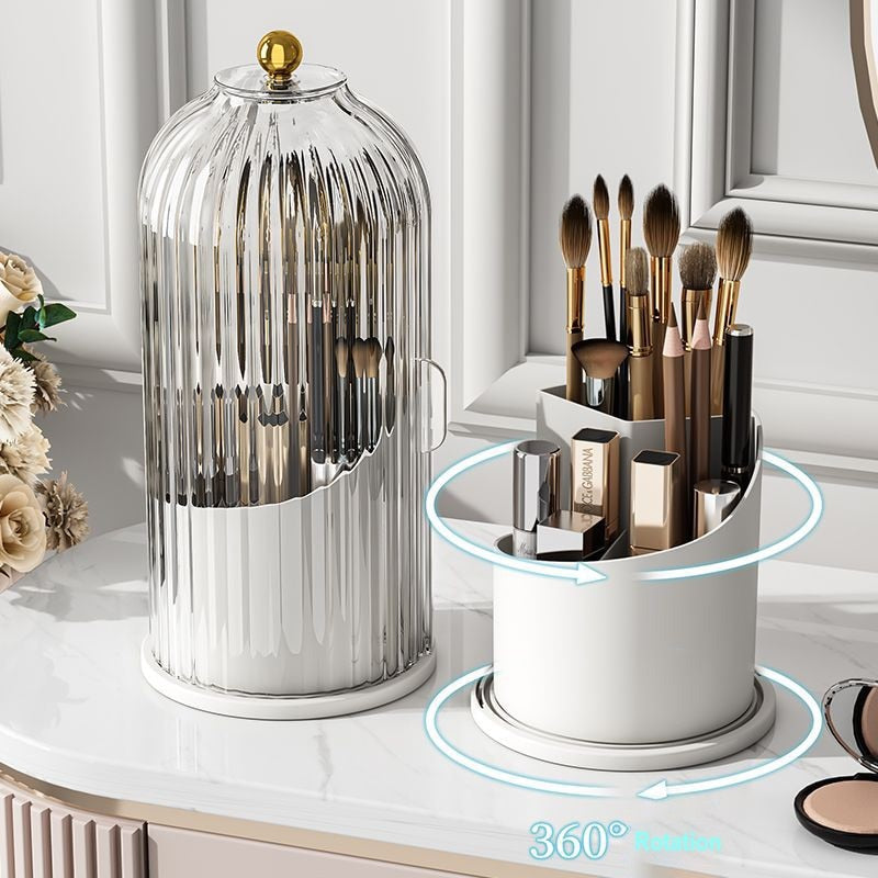 Elegant 360° Rotating Makeup Organizer | Clear Vanity Storage Display TARHUS Beauty