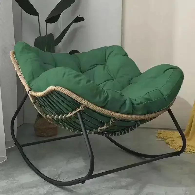 Human Bird Nest Rattan Rocking Chair - TARHUS