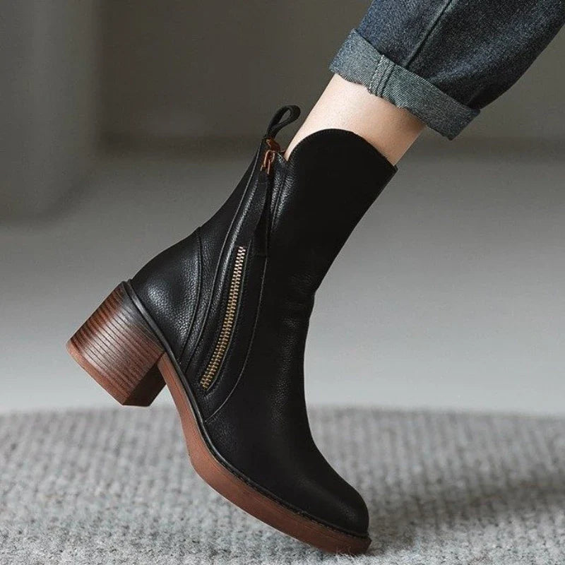 Selene | Ankle Boots – Leather High-Heel Boots with Cushioned Comfort TARHUS