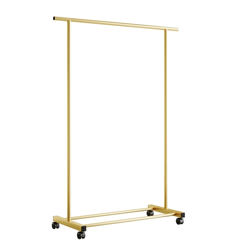 Heavy-Duty Double-Pole Clothes Rack | Floor-Standing Garment Organizer & Indoor Drying