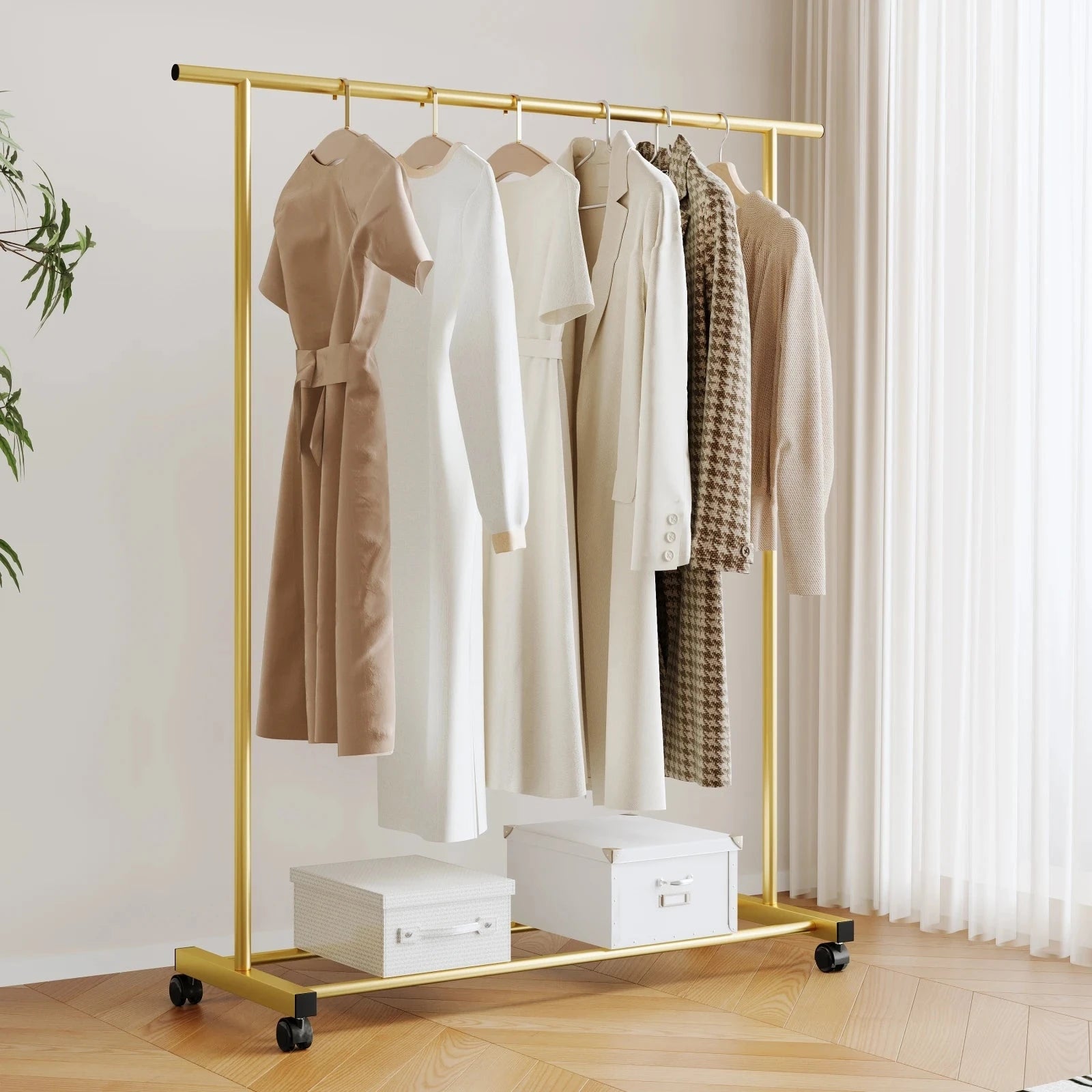 Heavy-Duty Double-Pole Clothes Rack | Floor-Standing Garment Organizer & Indoor Drying TARHUS