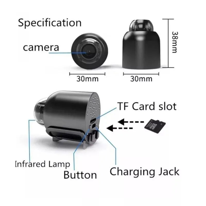 Mini 5G Wireless WiFi Security Camera – 1080P HD, Night Vision, Motion Detection, Remote Access - TARHUS
