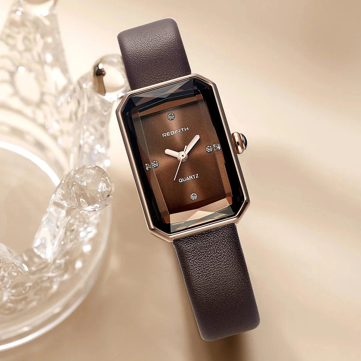 Aurora | Wristwatch – Classic Rectangular Watch with Leather Strap TARHUS