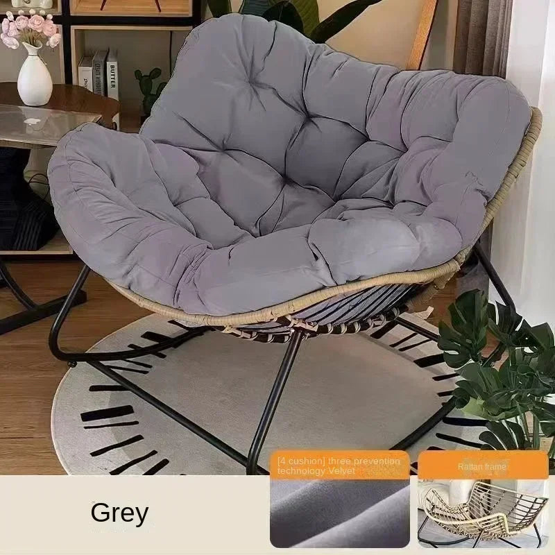 Human Bird Nest Rattan Rocking Chair - TARHUS