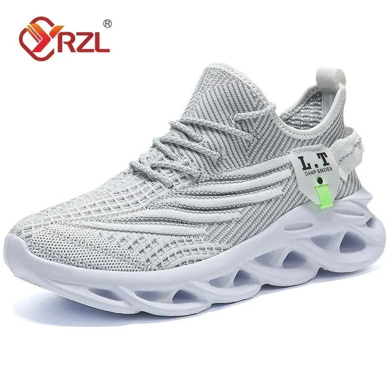 YRZL Men Sports Running Black Jogging Shoes Casual Sneakers Outdoor Breathable Mesh Women Light Shock-absorption Black Tennis TARHUS