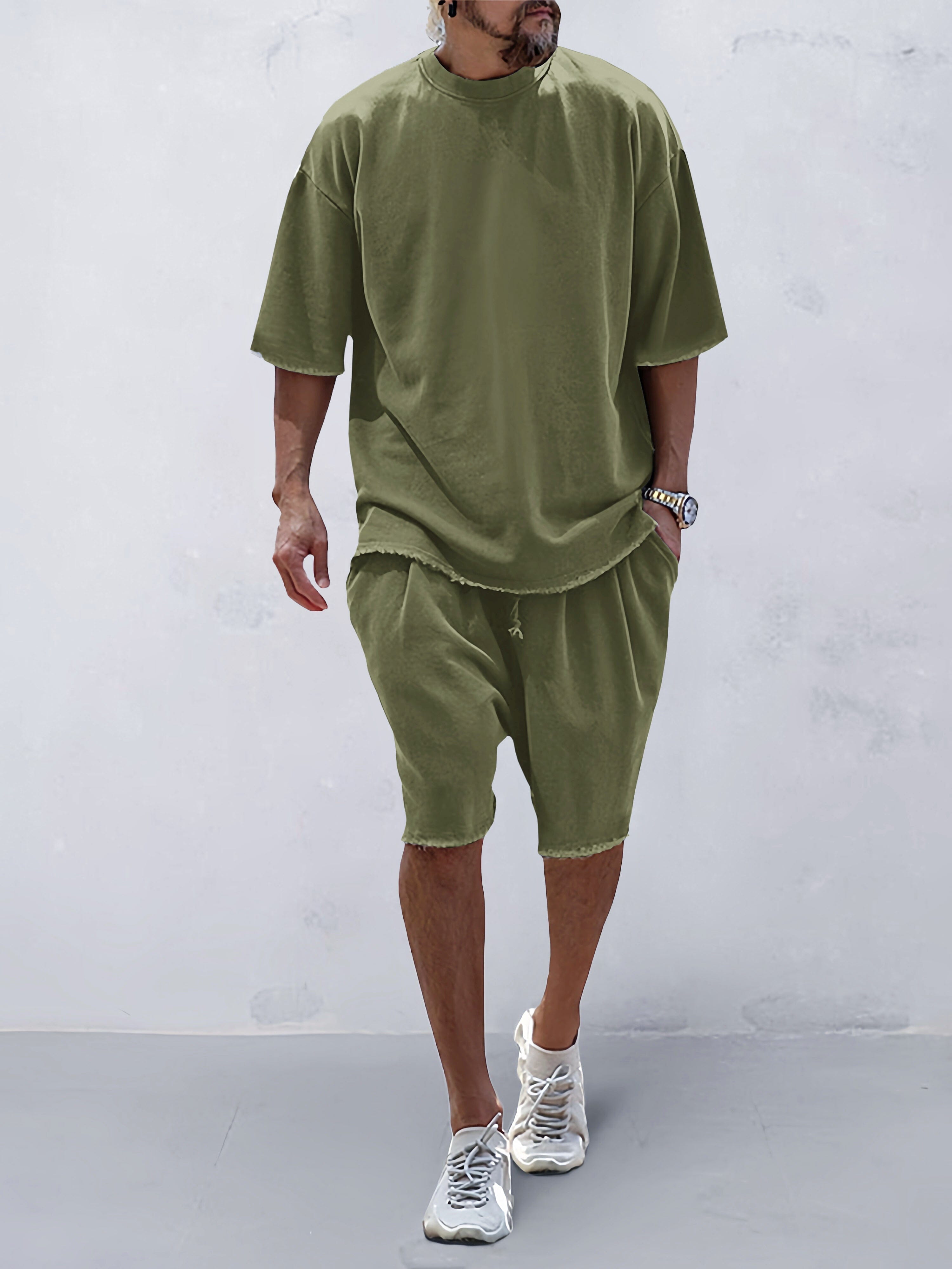 Casual Loose Fit Solid Sports Sets - TARHUS