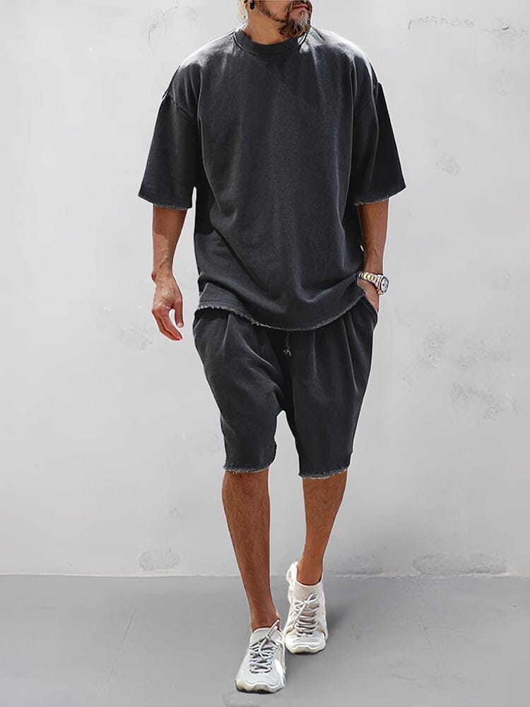 Casual Loose Fit Solid Sports Sets - TARHUS