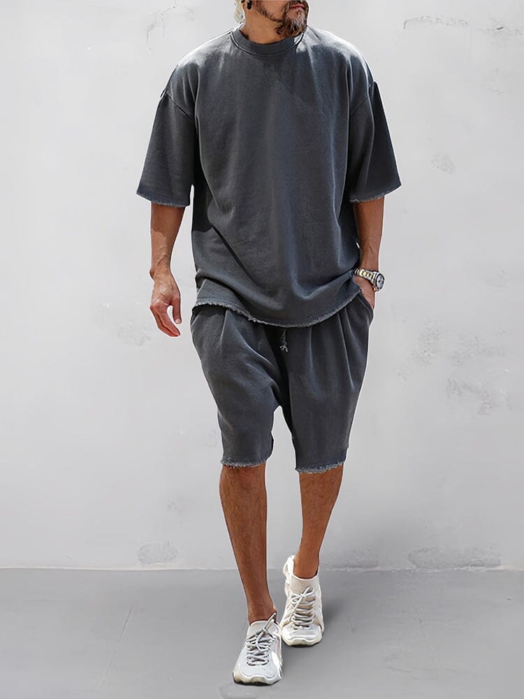 Casual Loose Fit Solid Sports Sets - TARHUS