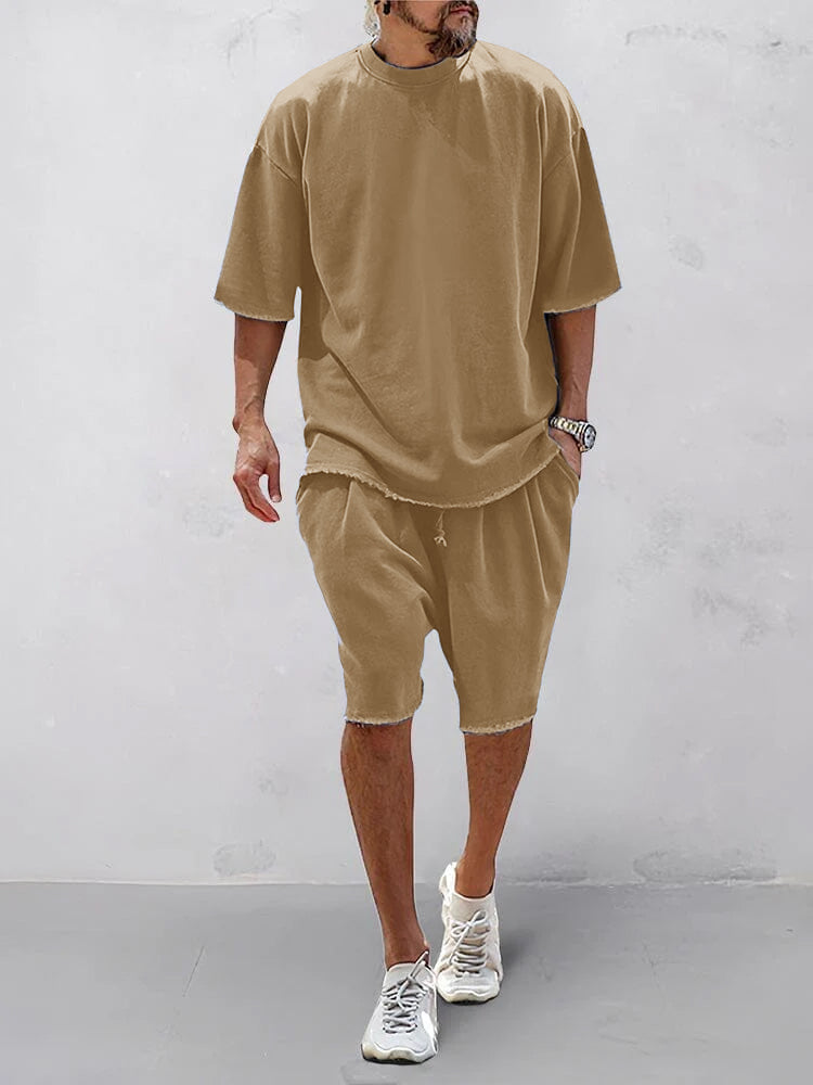 Casual Loose Fit Solid Sports Sets - TARHUS