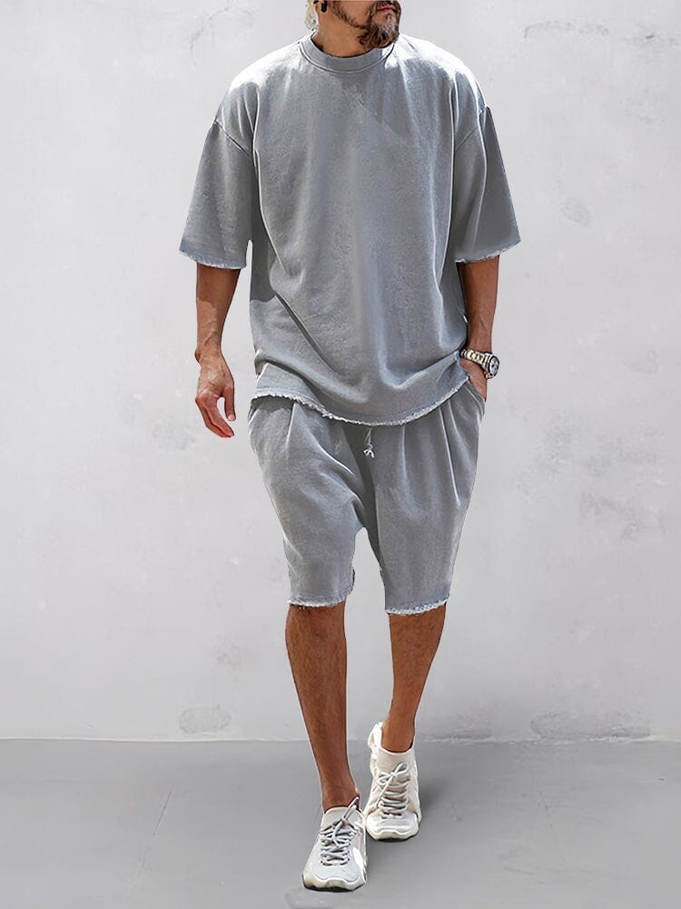 Casual Loose Fit Solid Sports Sets - TARHUS