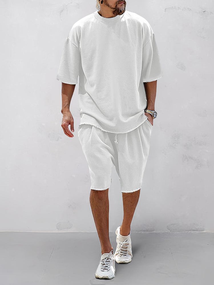 Casual Loose Fit Solid Sports Sets - TARHUS