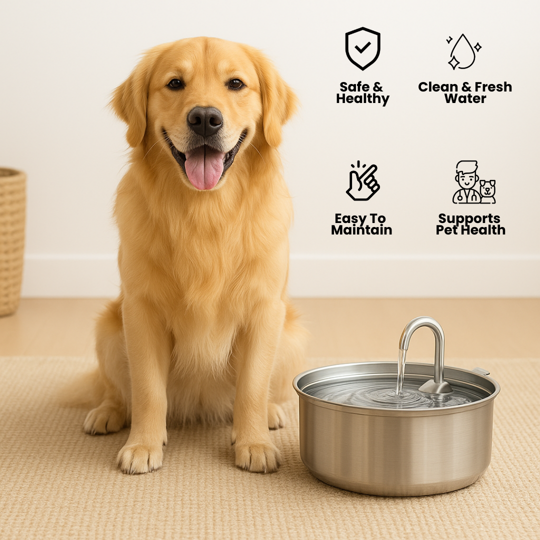 The Doggy Fountain™ – Stainless Steel Pet Water Fountain TARHUS