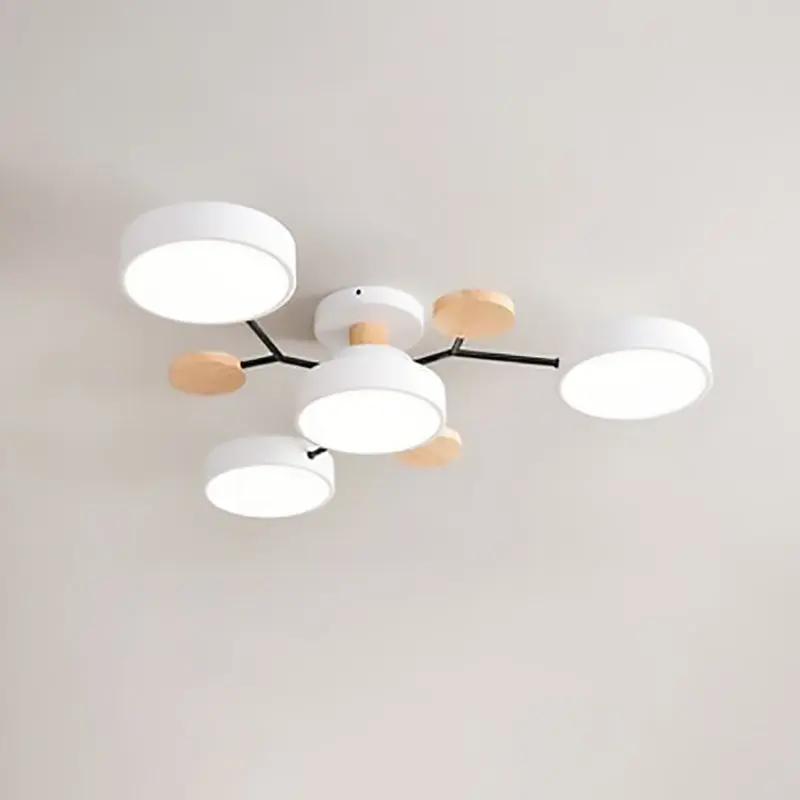 Contemporary Scandinavian Round Molecule Branch Design LED Semi-Flush Mount Ceiling Light For Living Room - TARHUS