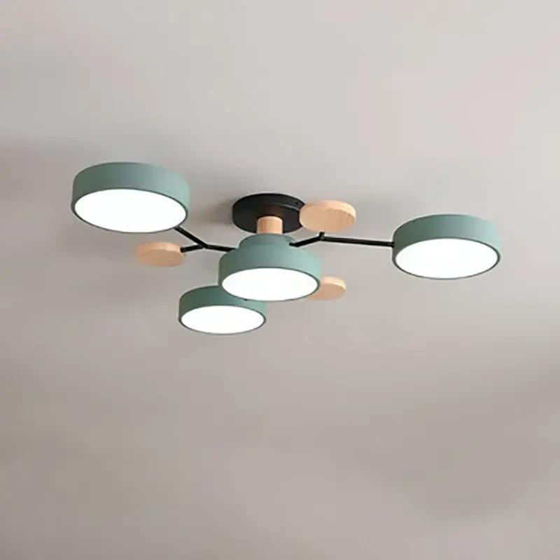 Contemporary Scandinavian Round Molecule Branch Design LED Semi-Flush Mount Ceiling Light For Living Room - TARHUS