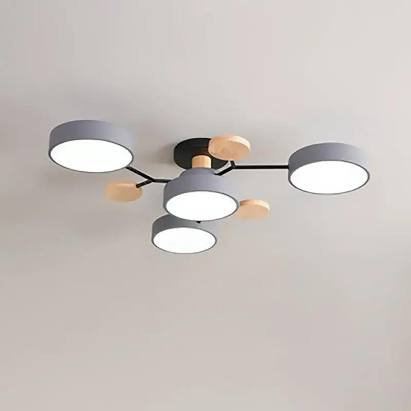 Contemporary Scandinavian Round Molecule Branch Design LED Semi-Flush Mount Ceiling Light For Living Room - TARHUS