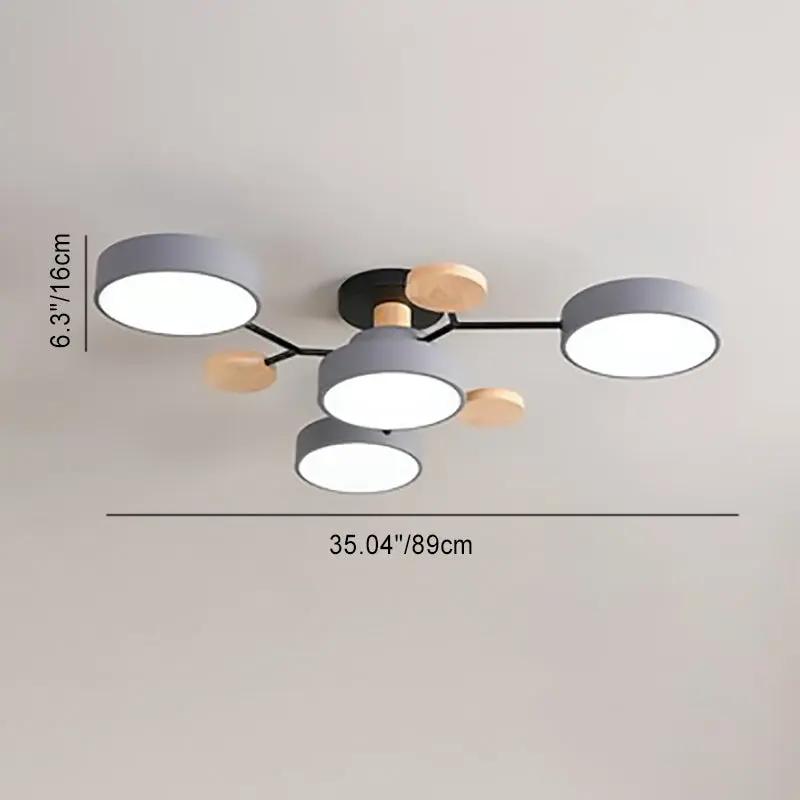 Contemporary Scandinavian Round Molecule Branch Design LED Semi-Flush Mount Ceiling Light For Living Room - TARHUS