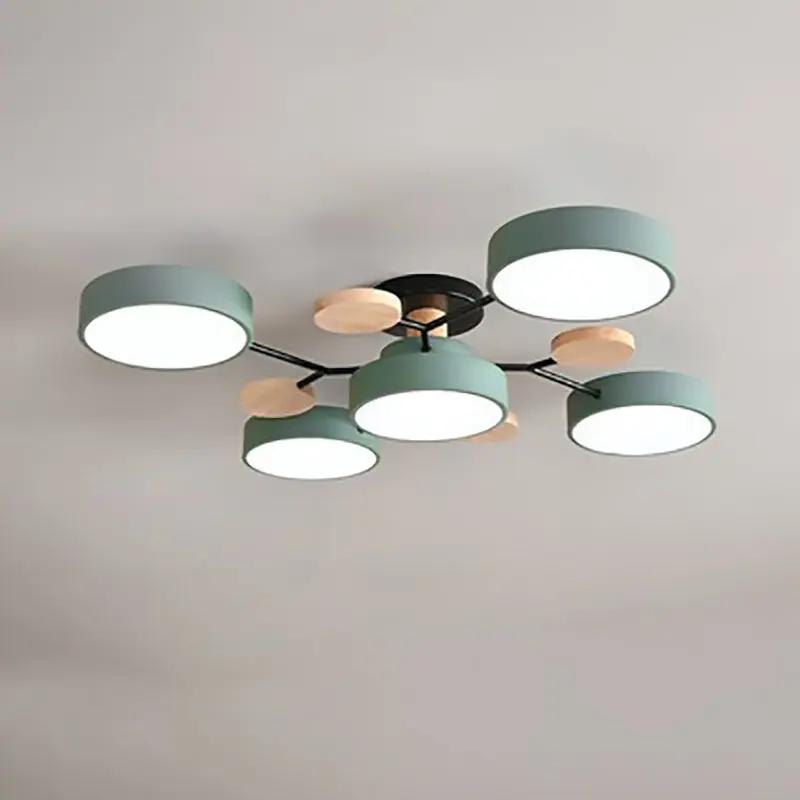 Contemporary Scandinavian Round Molecule Branch Design LED Semi-Flush Mount Ceiling Light For Living Room - TARHUS