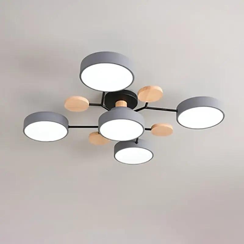 Contemporary Scandinavian Round Molecule Branch Design LED Semi-Flush Mount Ceiling Light For Living Room - TARHUS