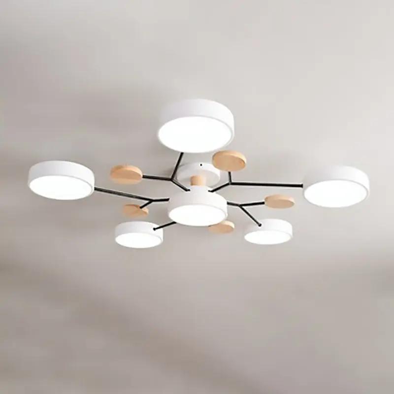 Contemporary Scandinavian Round Molecule Branch Design LED Semi-Flush Mount Ceiling Light For Living Room - TARHUS
