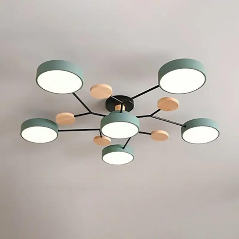 Contemporary Scandinavian Round Molecule Branch Design LED Semi-Flush Mount Ceiling Light For Living Room - TARHUS