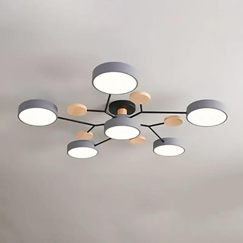 Contemporary Scandinavian Round Molecule Branch Design LED Semi-Flush Mount Ceiling Light For Living Room - TARHUS