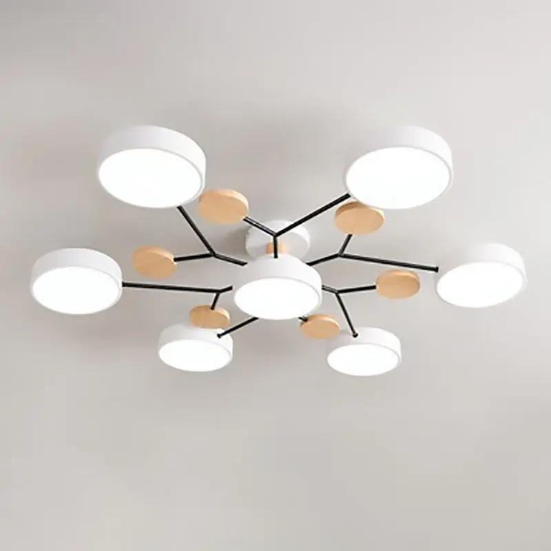 Contemporary Scandinavian Round Molecule Branch Design LED Semi-Flush Mount Ceiling Light For Living Room - TARHUS