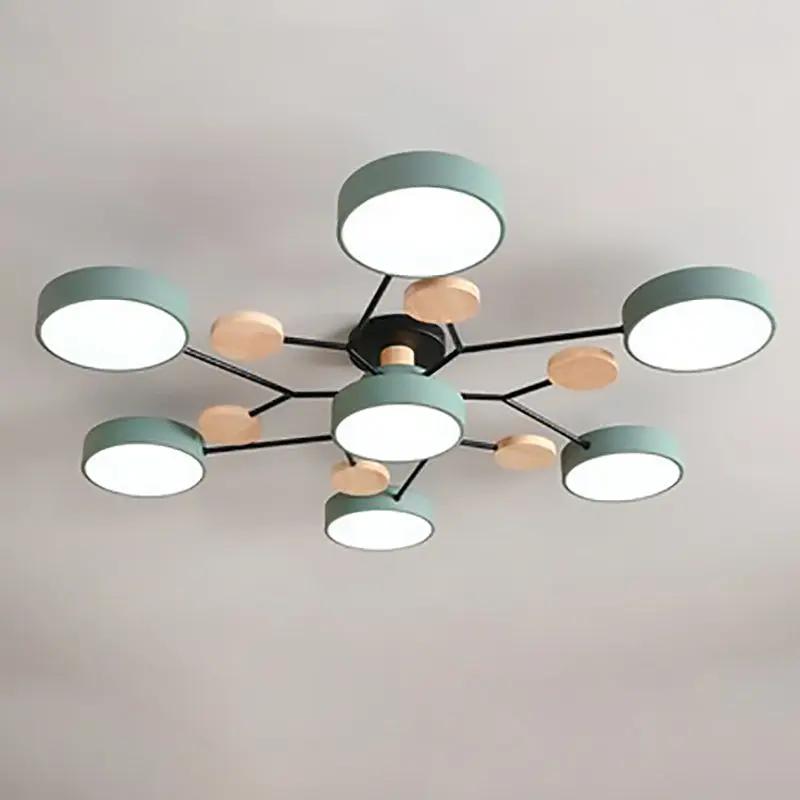 Contemporary Scandinavian Round Molecule Branch Design LED Semi-Flush Mount Ceiling Light For Living Room - TARHUS
