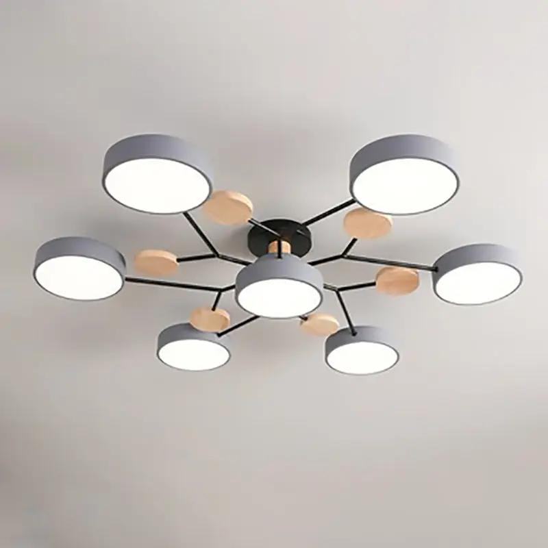 Contemporary Scandinavian Round Molecule Branch Design LED Semi-Flush Mount Ceiling Light For Living Room - TARHUS