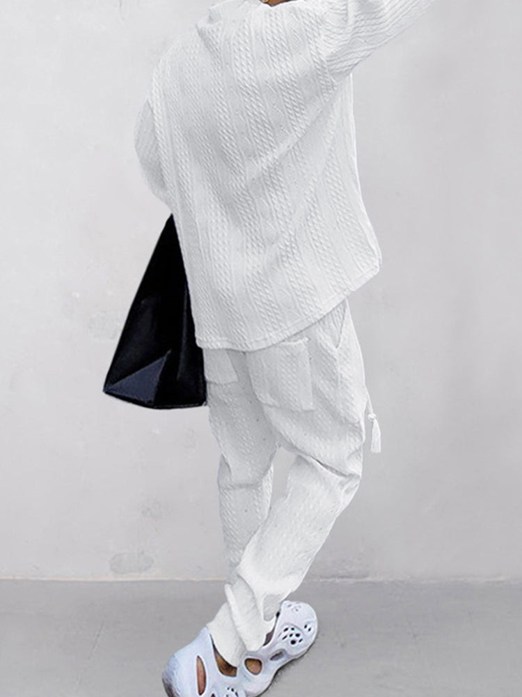 Men’s Knit Lounge Set – Cozy Streetwear Loungewear Tracksuit - TARHUS