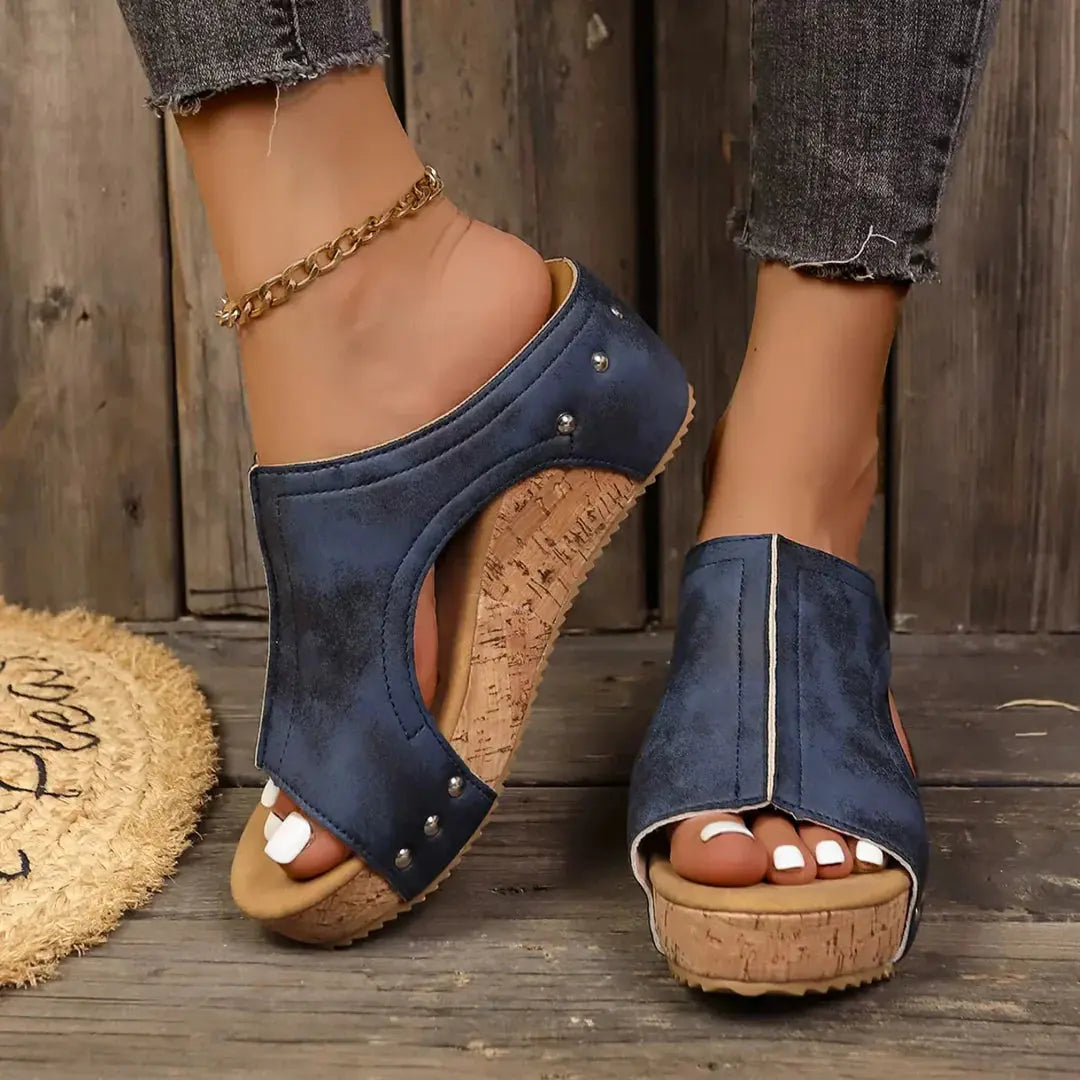 Lumi | Stud Wedges – Orthopedic Comfortable Women’s Wedge Sandals TARHUS Women's Shoes