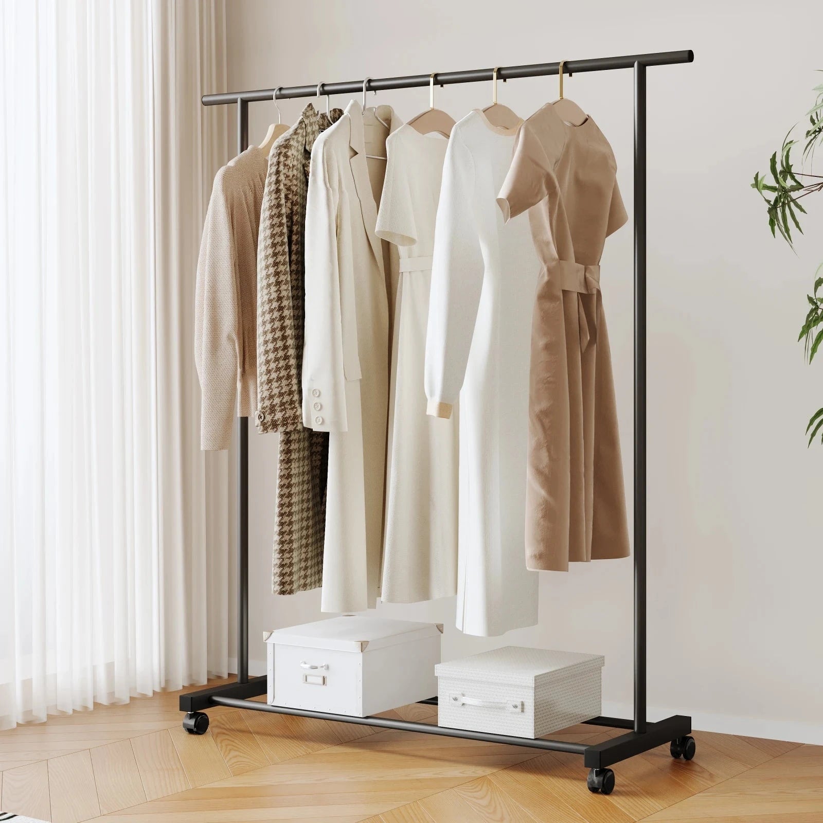 Heavy-Duty Double-Pole Clothes Rack | Floor-Standing Garment Organizer & Indoor Drying TARHUS