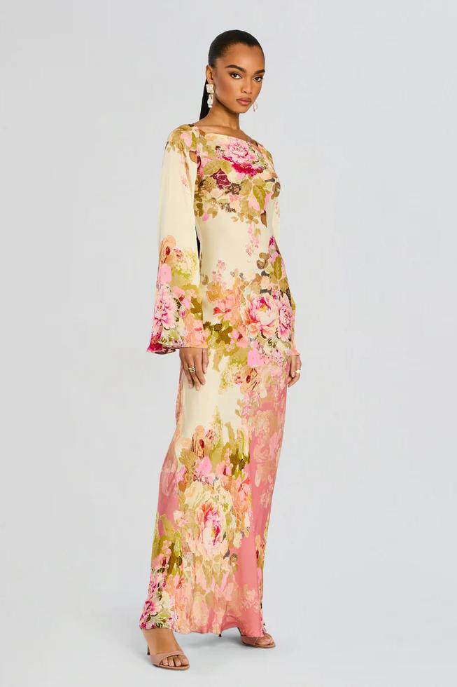 Garden Floral Party Maxi Dress - Summer Dress with Flowers - TARHUS