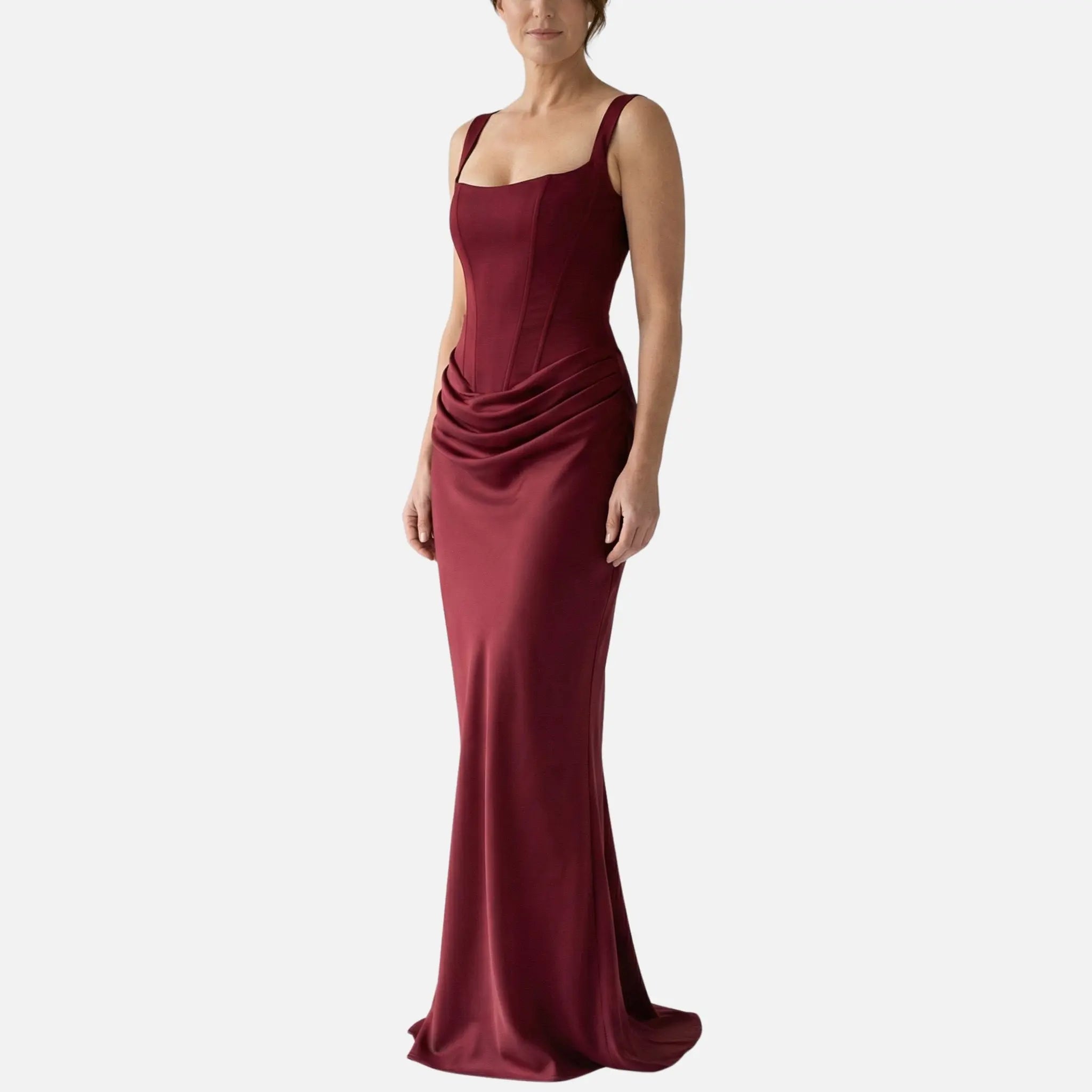 Satin Maxi Dress with Adjustable Straps for Women TARHUS AS - Womens - Maxi Dress