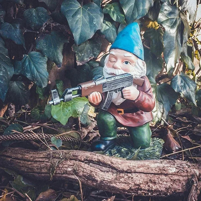 Garden Gnome Warriors – Funny Outdoor Statues for Garden TARHUS