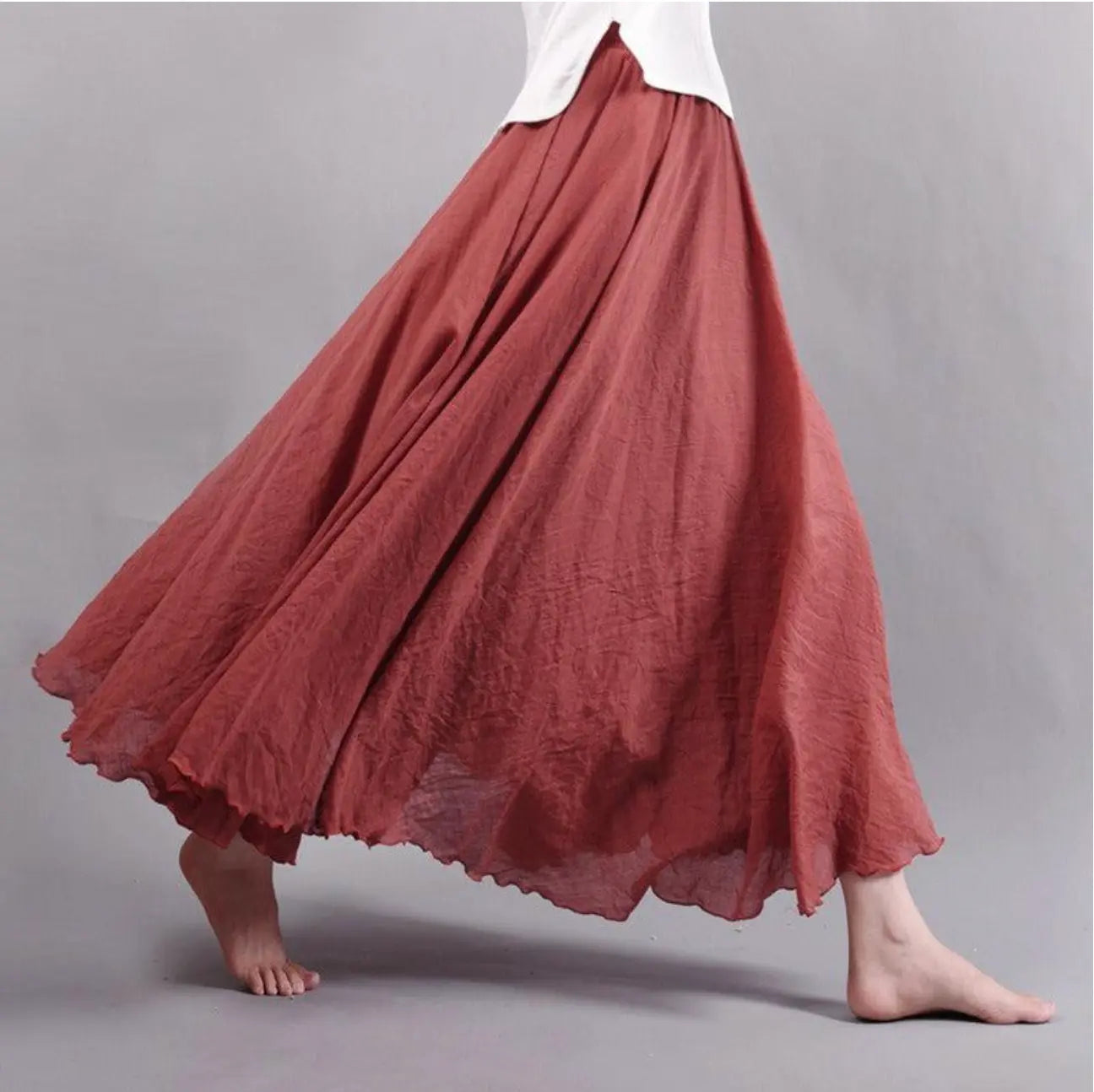 Kylie | Cotton Skirt With Elastic Waist - TARHUS
