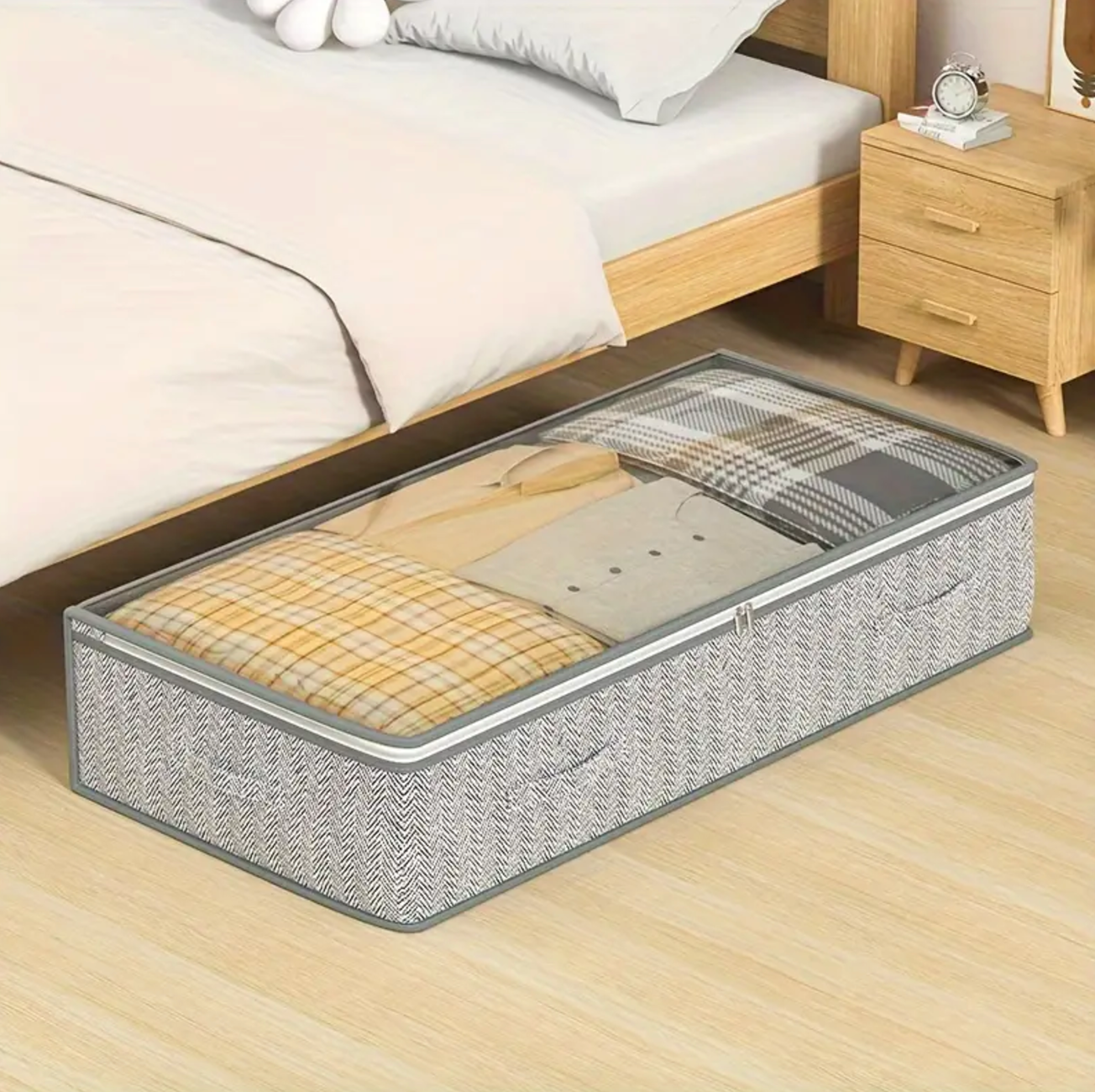 Extra Large Under Bed Storage Bags – Foldable Clothes Organizer with Zipper & Handles - TARHUS
