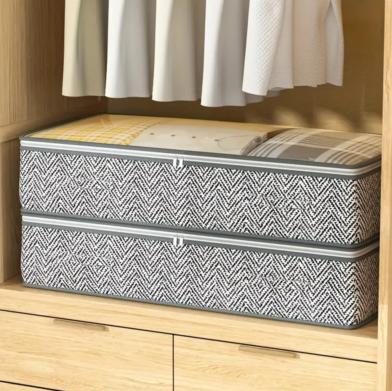 Extra Large Under Bed Storage Bags – Foldable Clothes Organizer with Zipper & Handles - TARHUS